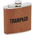 6oz Stainless Steel Flask with Real Sapele Wood Wrap 6oz Sapele wood flask
